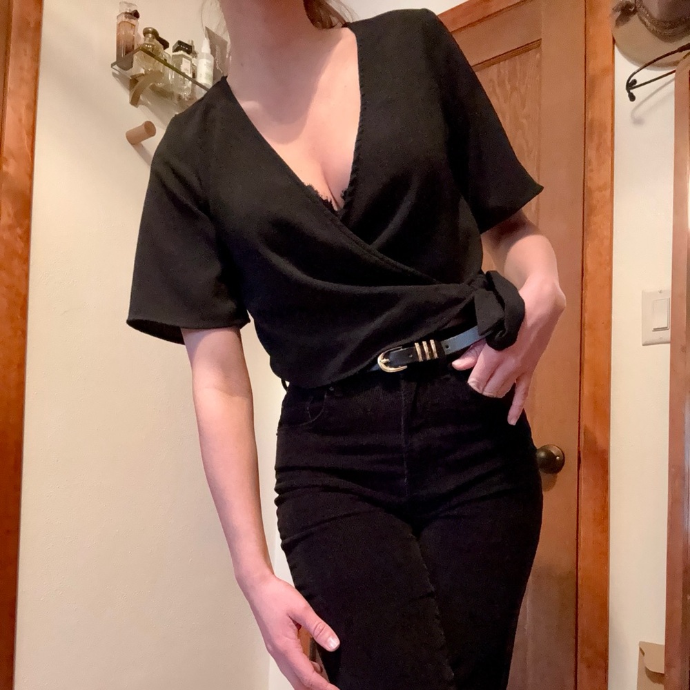 Black wrap top